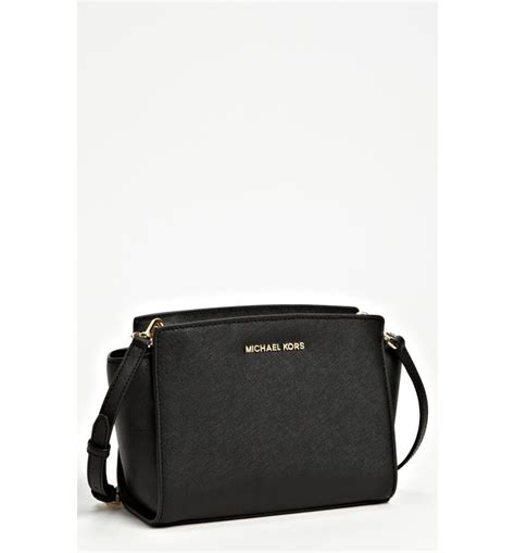 michael kors medium selma saffiano crossbody|Michael Kors saffiano bag black.